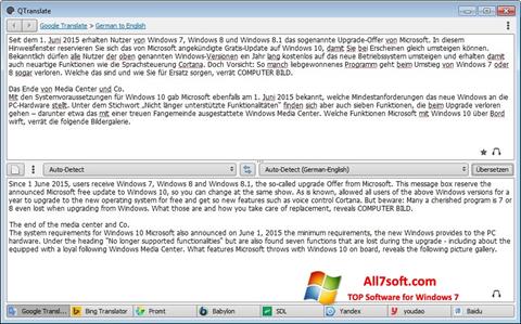 Screenshot QTranslate Windows 7
