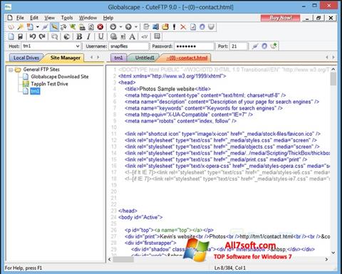 Screenshot CuteFTP Windows 7