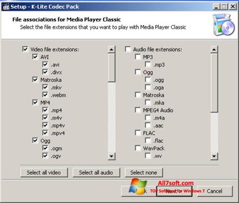 Screenshot K-Lite Codec Pack Windows 7