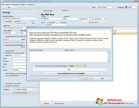 Screenshot Scan2PDF Windows 7