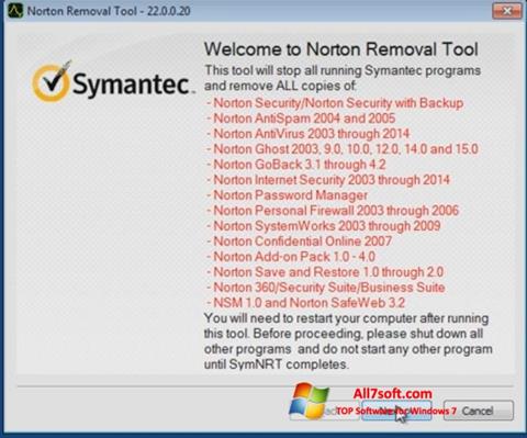 Screenshot Norton Removal Tool Windows 7