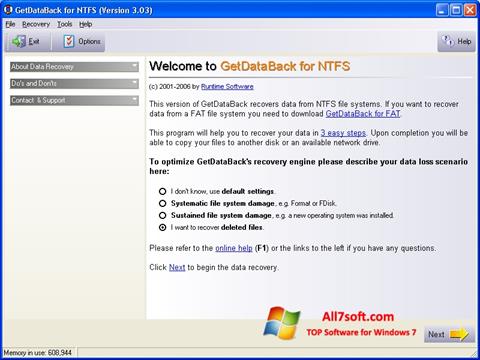 Screenshot GetDataBack Windows 7