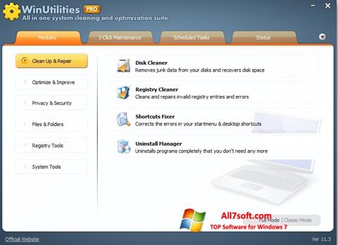 Screenshot WinUtilities Memory Optimizer Windows 7