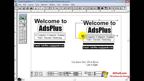 Screenshot Adobe PageMaker Windows 7