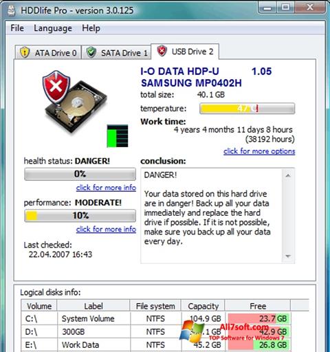 Screenshot HDDlife Windows 7