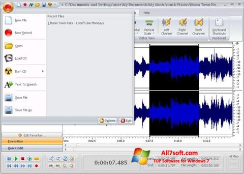 Screenshot Free Audio Editor Windows 7