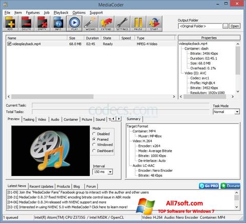 Screenshot MediaCoder Windows 7