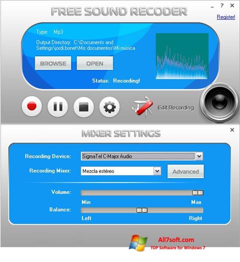 Screenshot Free Sound Recorder Windows 7
