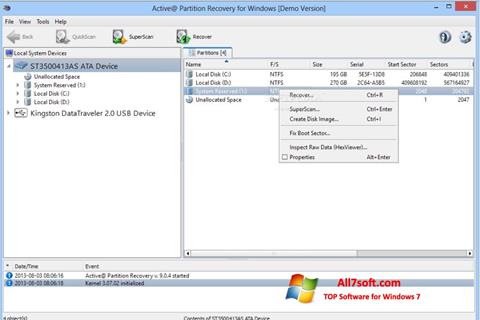 Screenshot Active Partition Recovery Windows 7