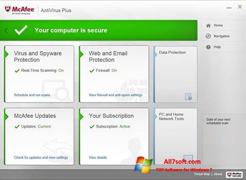Screenshot McAfee AntiVirus Plus Windows 7