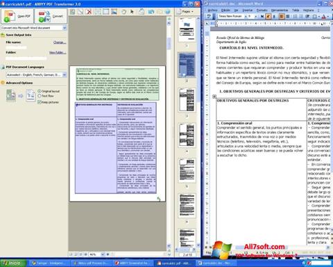 Screenshot ABBYY PDF Transformer Windows 7