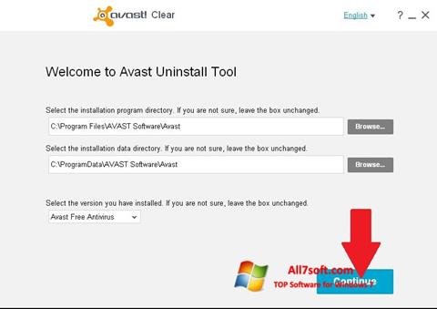Screenshot Avast Uninstall Utility Windows 7
