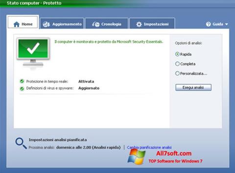 Screenshot Microsoft Security Essentials Windows 7