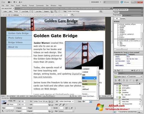 Screenshot Adobe Dreamweaver Windows 7