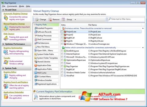 Screenshot Reg Organizer Windows 7