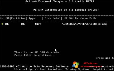 Screenshot Active Password Changer Windows 7