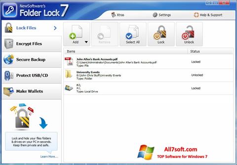 Screenshot Folder Lock Windows 7