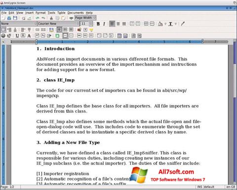 Screenshot AbiWord Windows 7