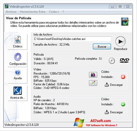 Screenshot VideoInspector Windows 7