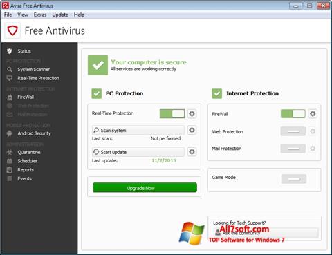 Screenshot Avira Free Antivirus Windows 7