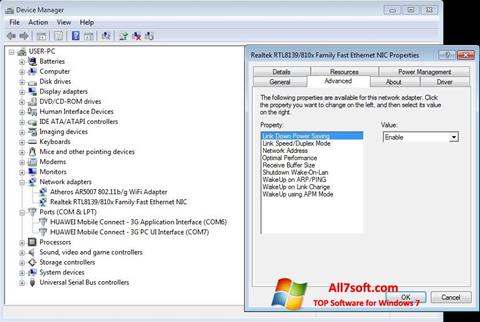 Screenshot REALTEK RTL8139 Windows 7