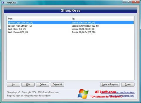 Screenshot SharpKeys Windows 7