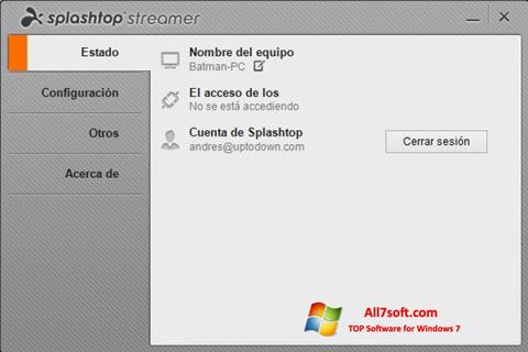 Screenshot Splashtop Streamer Windows 7