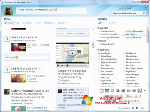 Screenshot Windows Live Messenger Windows 7