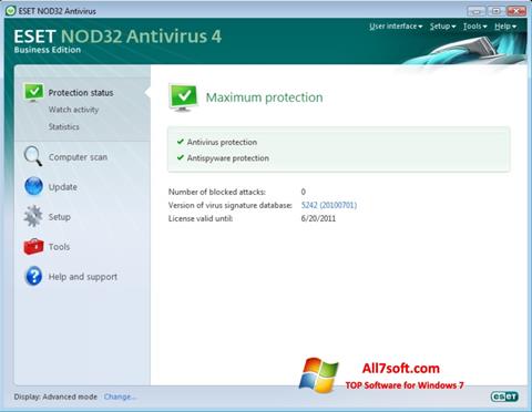 Screenshot ESET NOD32 Windows 7