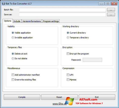 Screenshot Bat To Exe Converter Windows 7