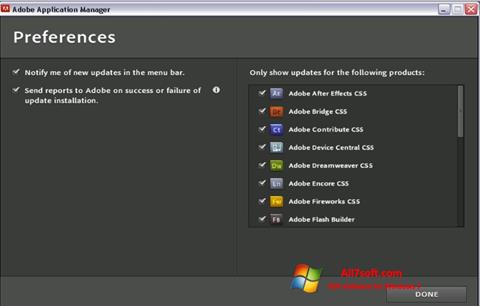 Screenshot Adobe Application Manager Windows 7