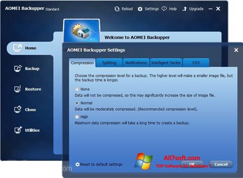 Screenshot AOMEI Backupper Windows 7