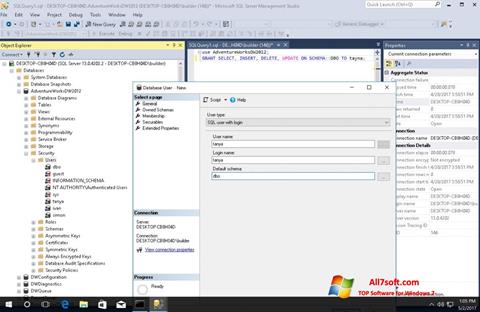 Screenshot Microsoft SQL Server Windows 7