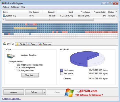 Screenshot Defraggler Windows 7