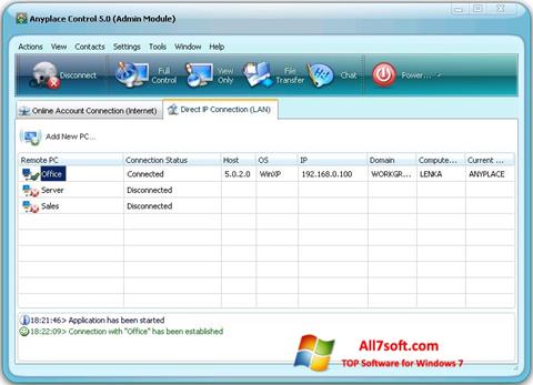 Screenshot Anyplace Control Windows 7