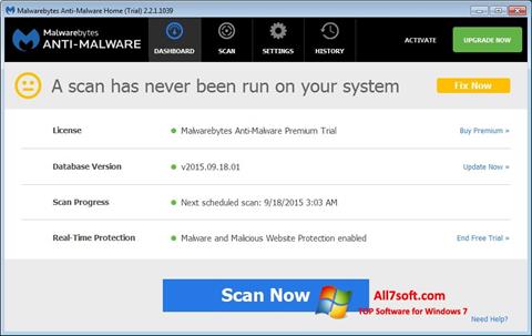 Screenshot Malwarebytes Anti-Malware Free Windows 7