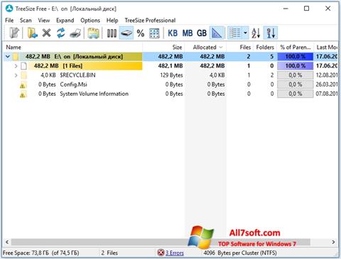 Screenshot TreeSize Free Windows 7