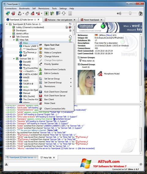 Screenshot TeamSpeak Windows 7