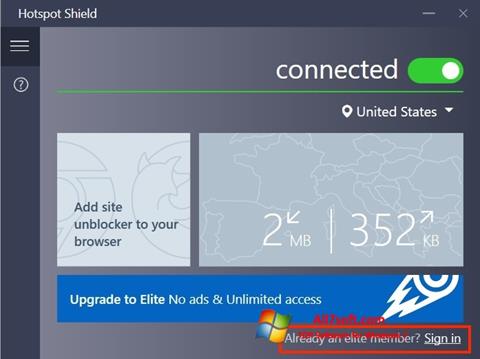 Screenshot Hotspot Shield Windows 7