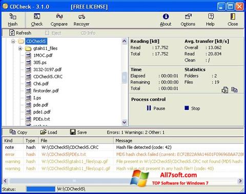 Screenshot CDCheck Windows 7