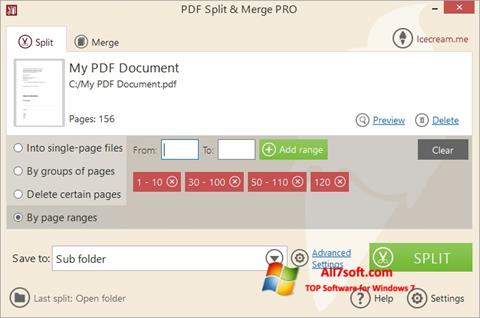 Screenshot PDF Split and Merge Windows 7