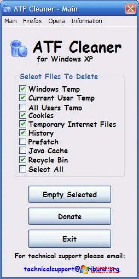 Screenshot ATF Cleaner Windows 7