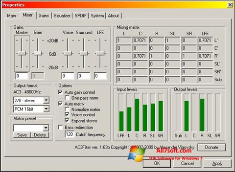 Screenshot AC3 Codec Windows 7
