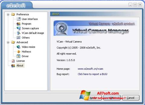 Screenshot VCam Windows 7