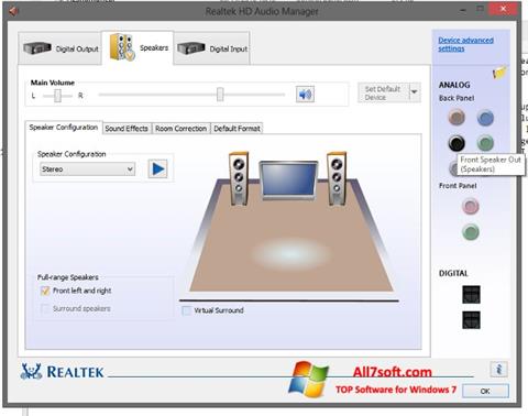 Screenshot Realtek HD Audio Windows 7