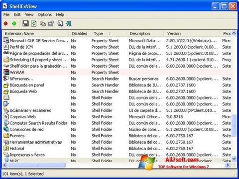Screenshot ShellExView Windows 7