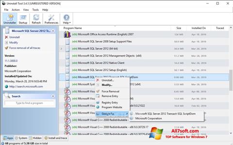 Screenshot Uninstall Tool Windows 7