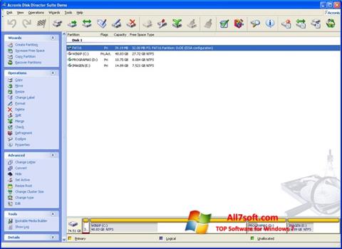 Screenshot Acronis Partition Magic Windows 7