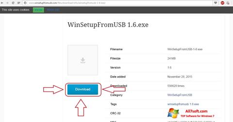 Screenshot WinSetupFromUSB Windows 7